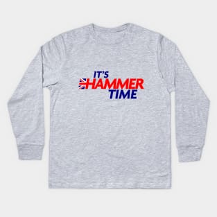 It's Hammer Time - Blue Text Kids Long Sleeve T-Shirt